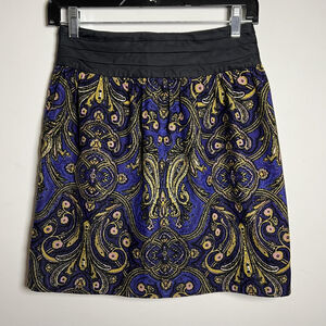 Anthropologie Skirt Mini Corduroy Paisley Boho Whimsigoth Dark Fairy Grunge